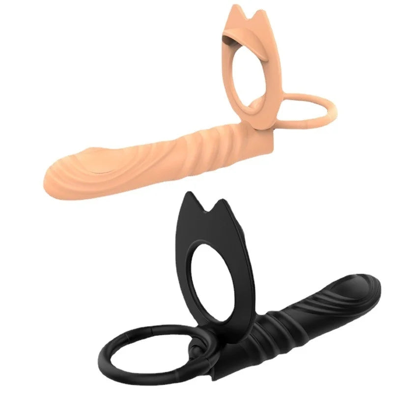 Vibrating Double Cock Rings Vibrator For Couples