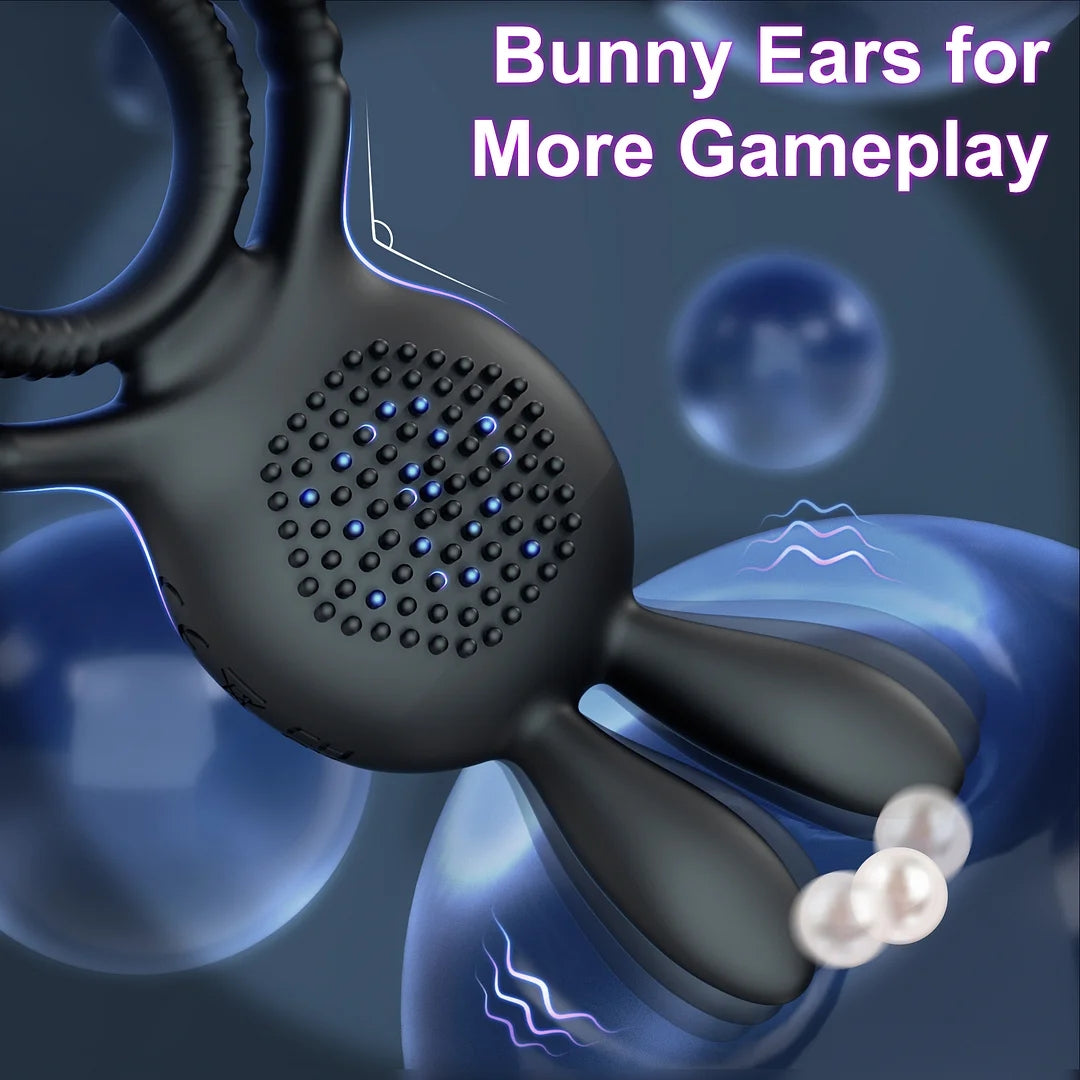 Rabbit Head Vibration Double Rings For Couples