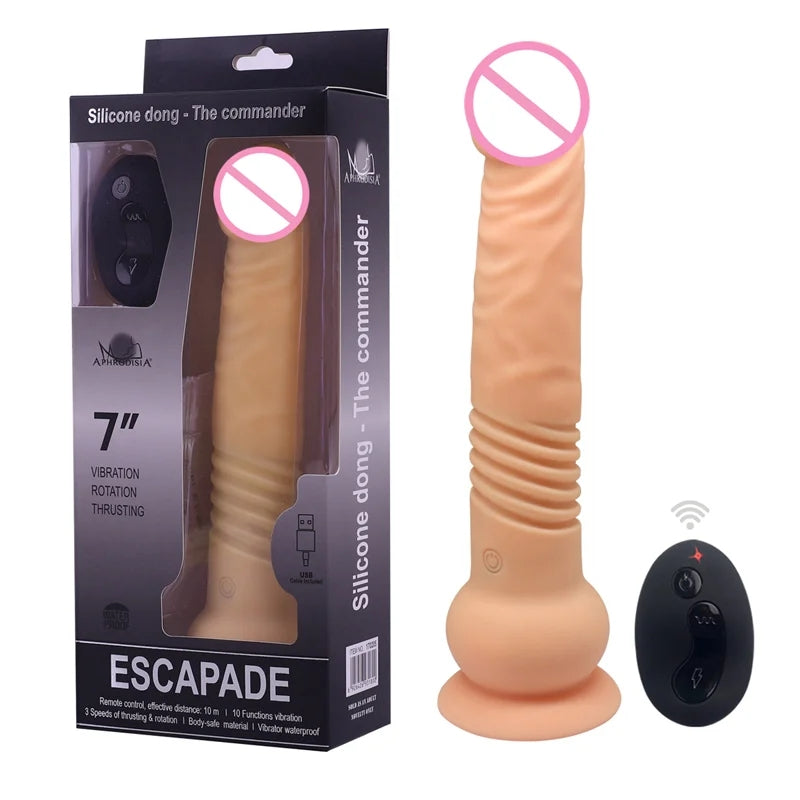 The Commander Remote Control Telescopic Vibrating Dildo