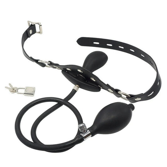 Leather Bondage Inflatable Strap-on Mouth Gag Masks