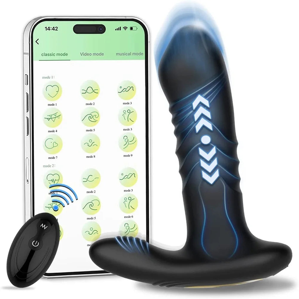 App Remote Control Telescopic Vibration Prostate Massager