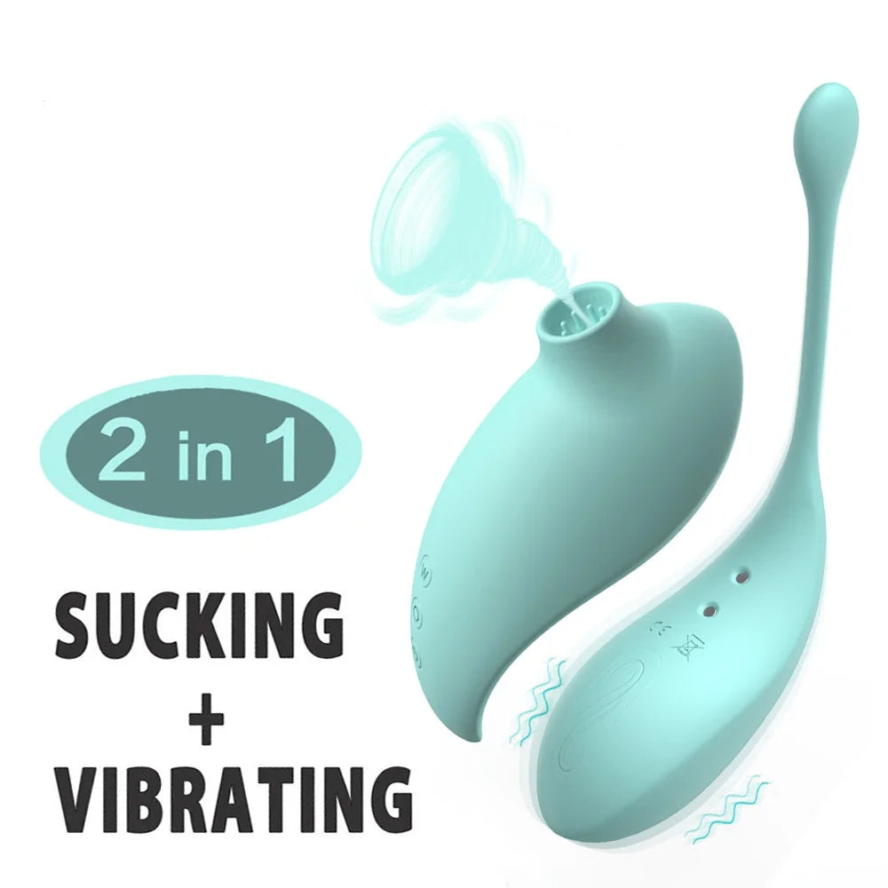 Remote Control Vibrator Set Clit Sucker & Vibrating Egg