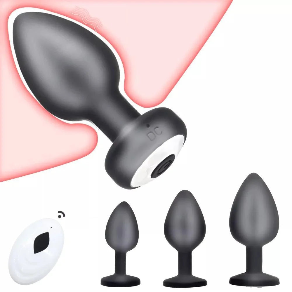 10 Frequency Vibrating Silicone Anal Plug Suit