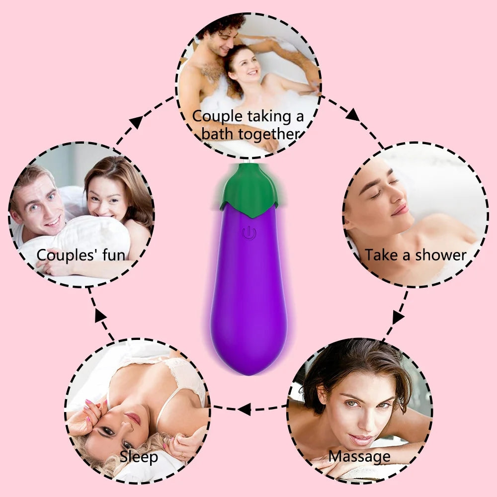 Wireless Remote Control Warming Eggplant Vibrator