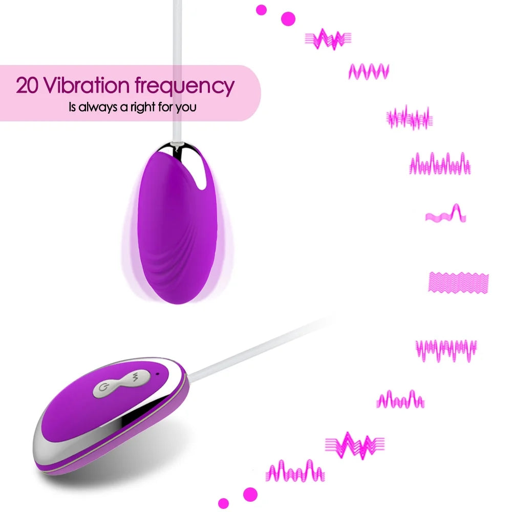 Wired Remote Control 20 Frequencies Vibrating Egg