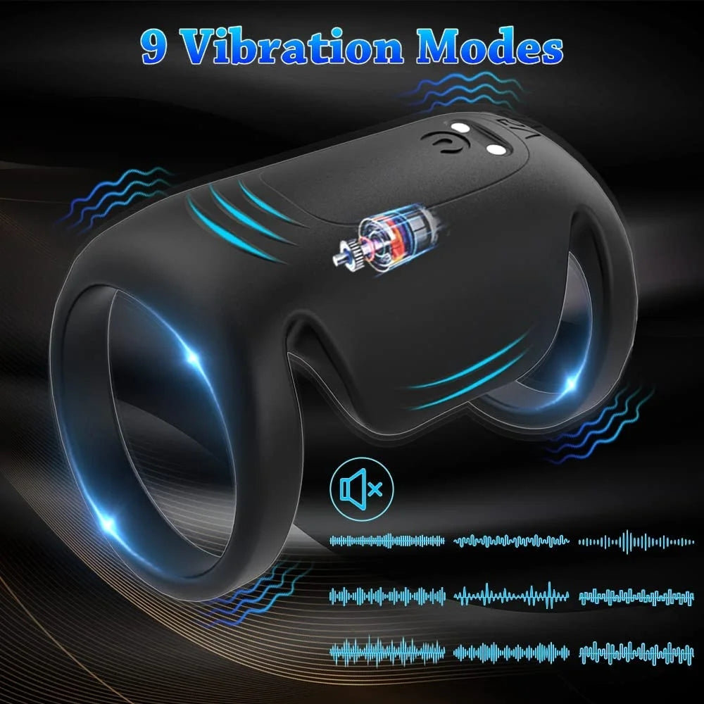 2-in-1 Wearable Vibrating Penis Sleeve With Cock Rings