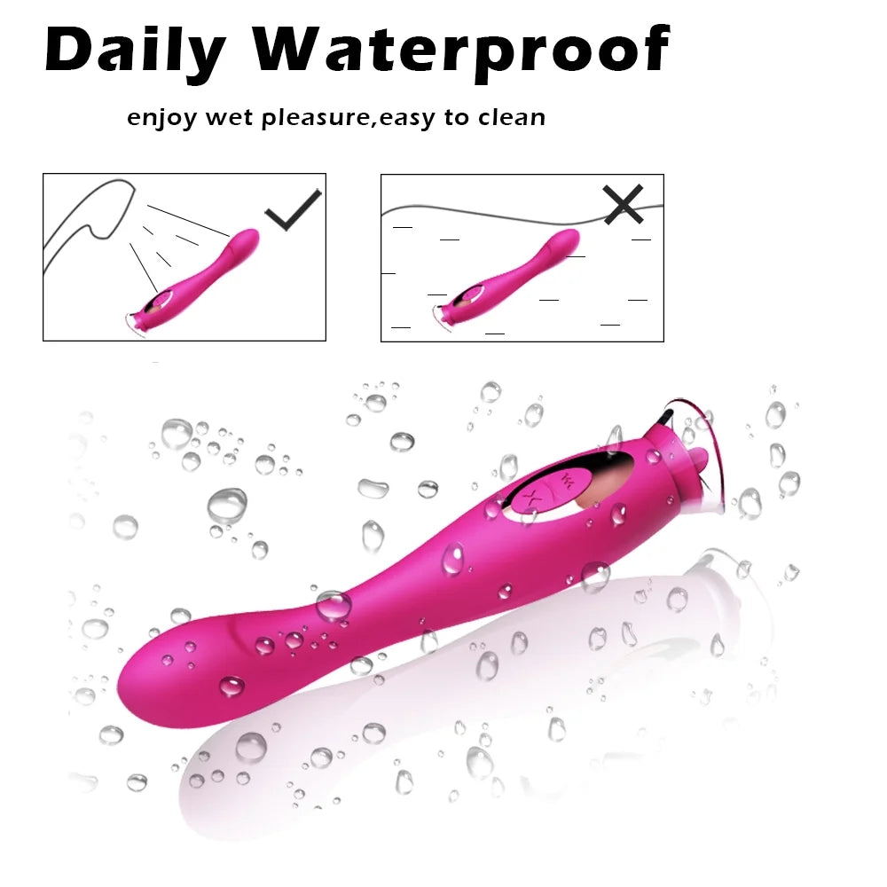 2 In 1 Invisible G-spot Tongue Vibrators Clit Licking Stimulator Breast Massager Vibrator