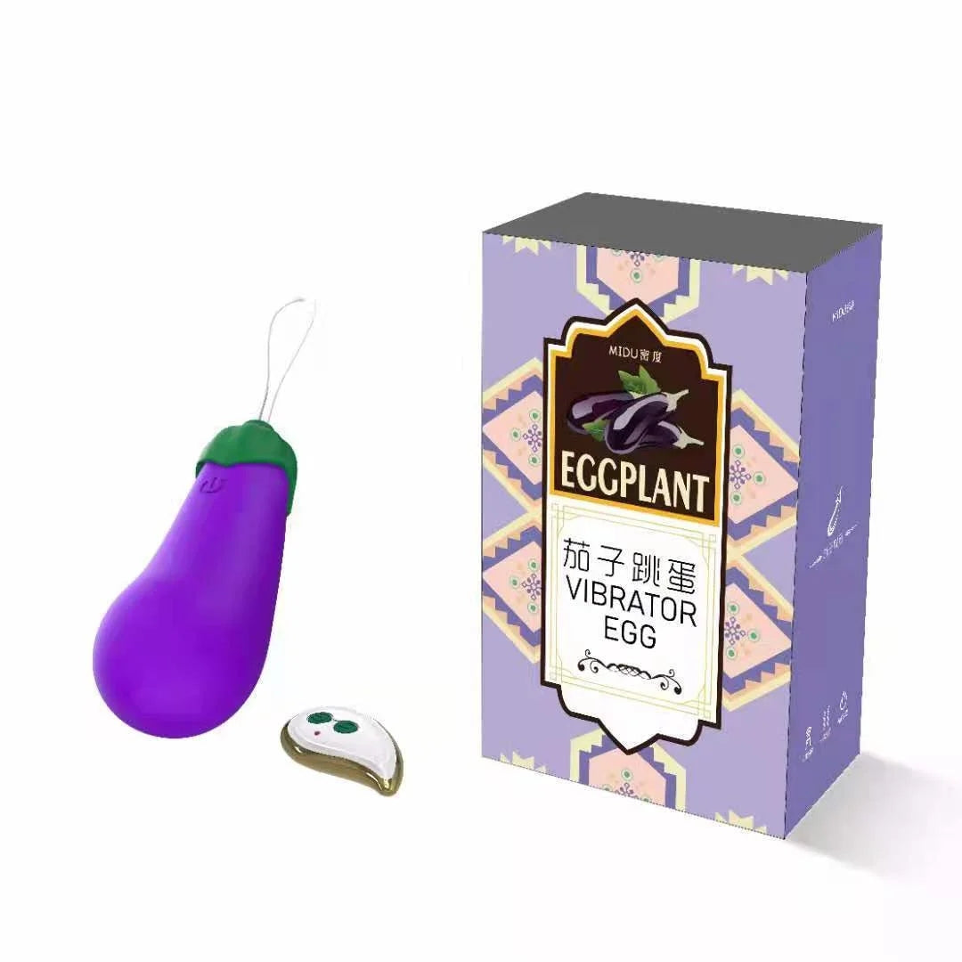 Wireless Remote Control Warming Eggplant Vibrator