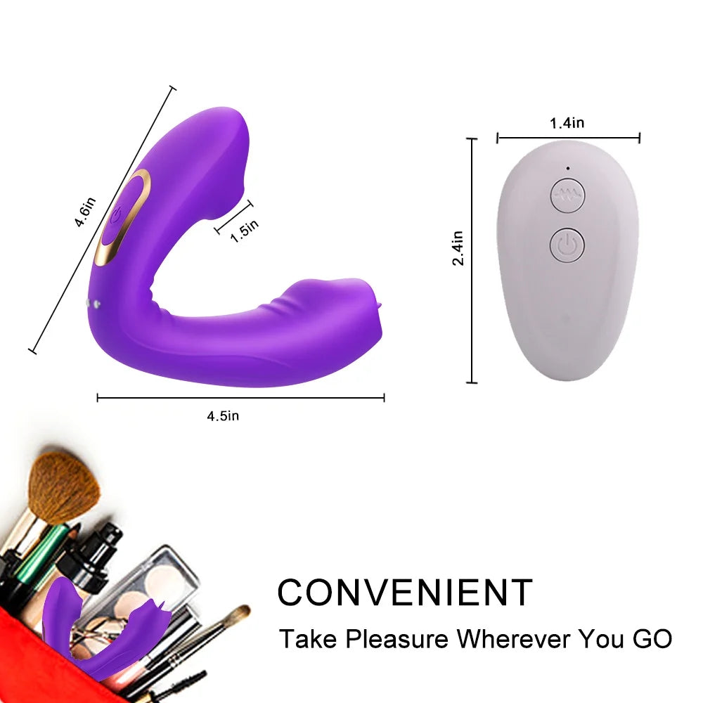 3-in-1 Wireless Remote Control Tongue-licking Sucking Panty Vibrator