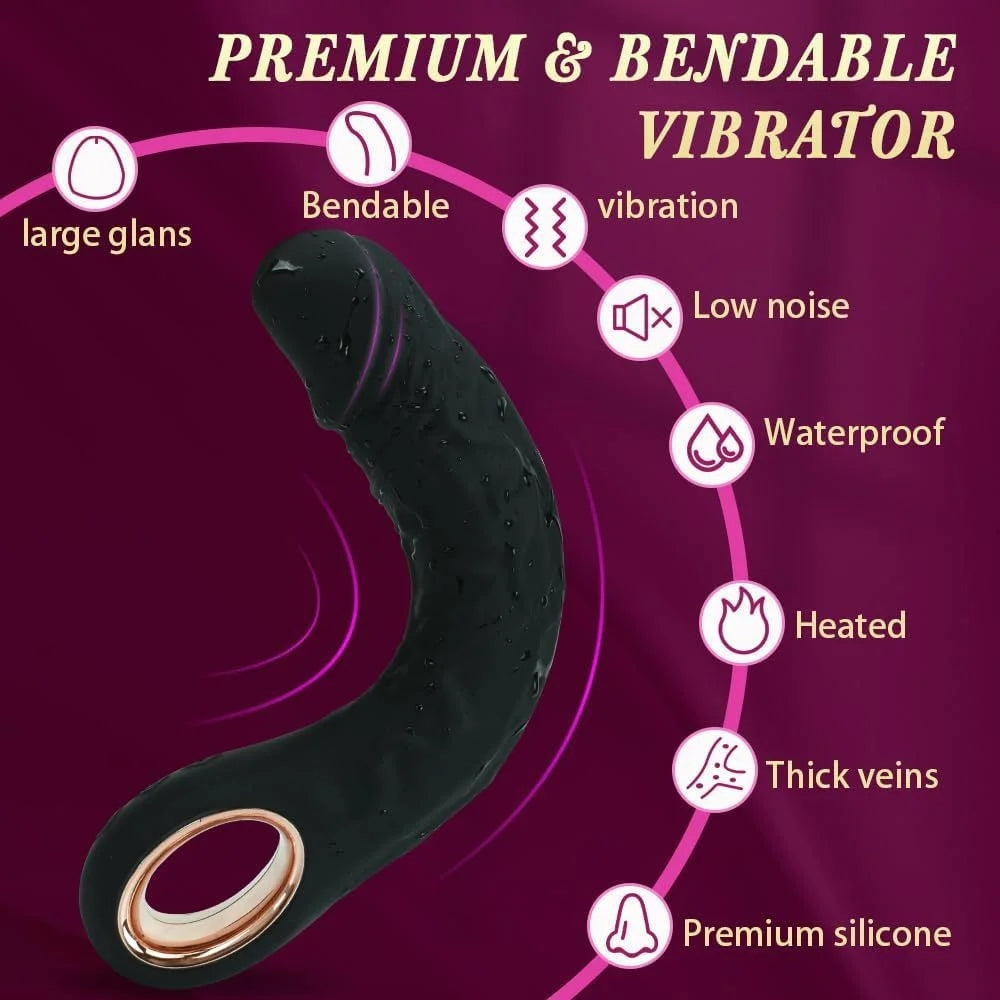 Handheld Heated Vibrating Bendable Dildo