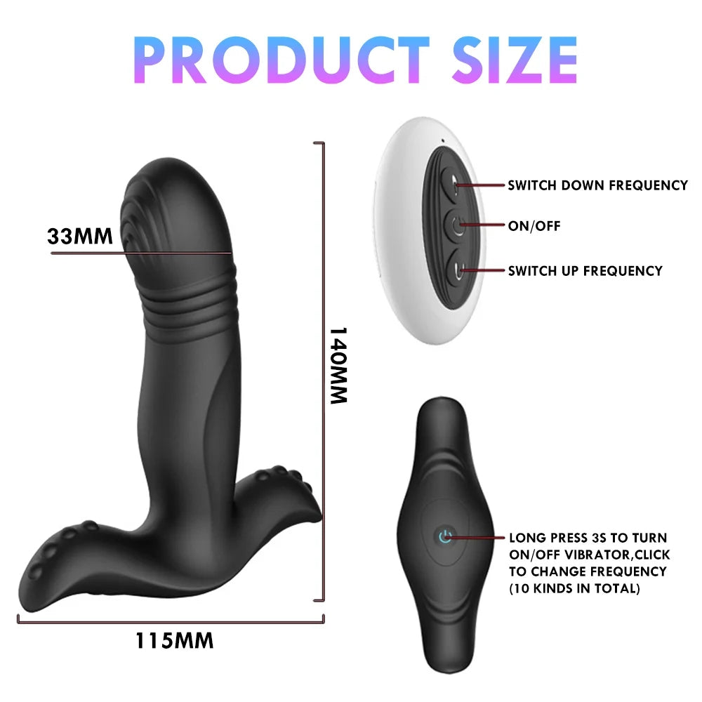 Edward - Wireless Remote Control Telescopic Vibrating Prostate Massager