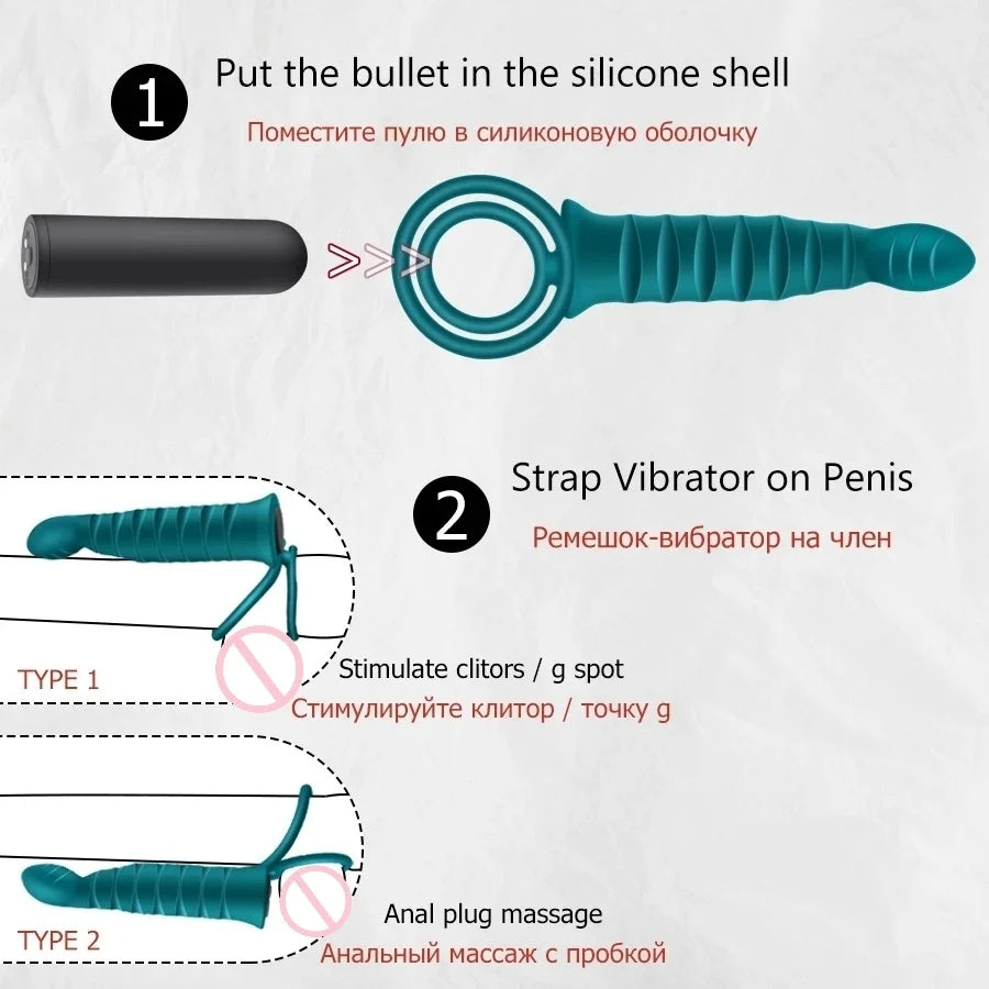 Men's Silicone Vibrating Ring Training Penis Lock Ring