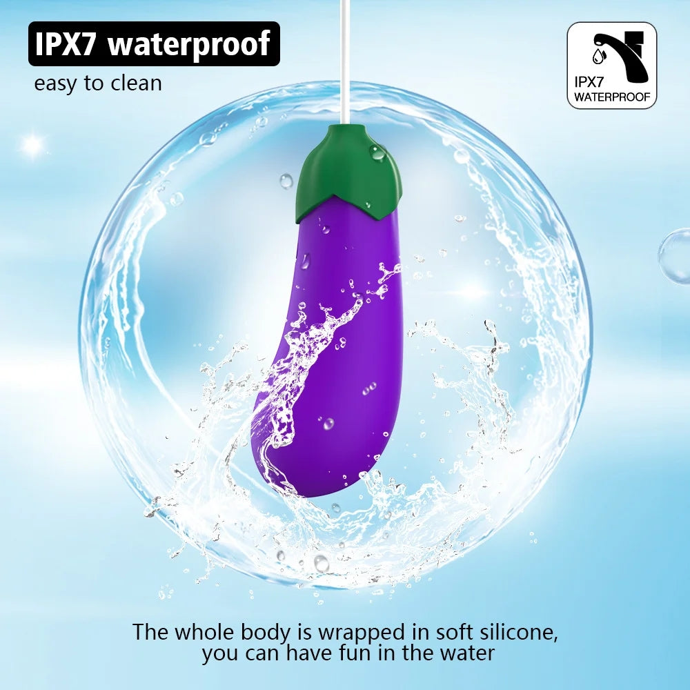 Wireless Remote Control Warming Eggplant Vibrator