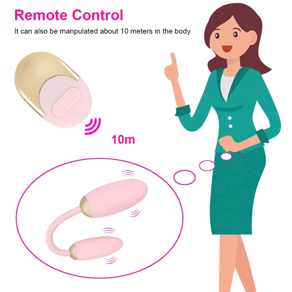 Double Head 10 Frequency Vibrating Eggs With Remote Control