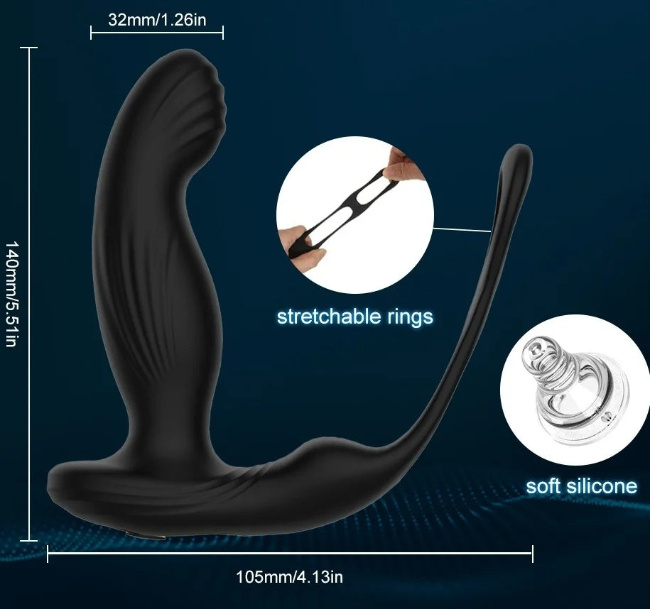 Warrior - Heating Wiggling Vibration Prostate Massager With Double Rings