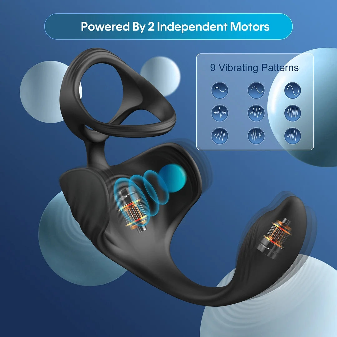 3-in-1 Vibration Testicle Prostate Massager With Penis Ring