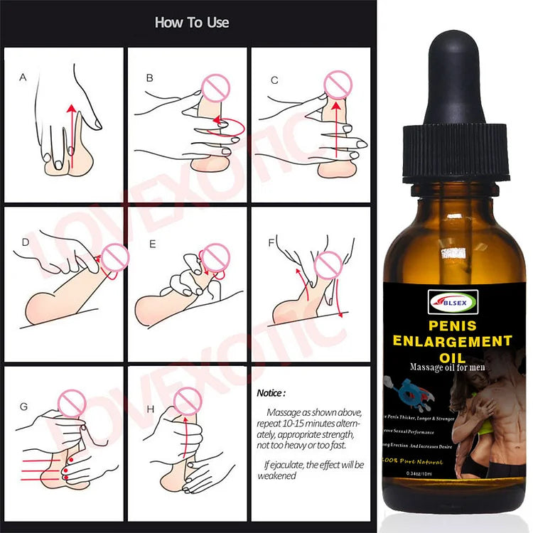 Blsex Penis Enlargement Massager Oil for Men Natural Dick Growth 10ML