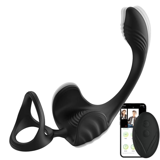 3-in-1 Vibration Testicle Prostate Massager With Penis Ring