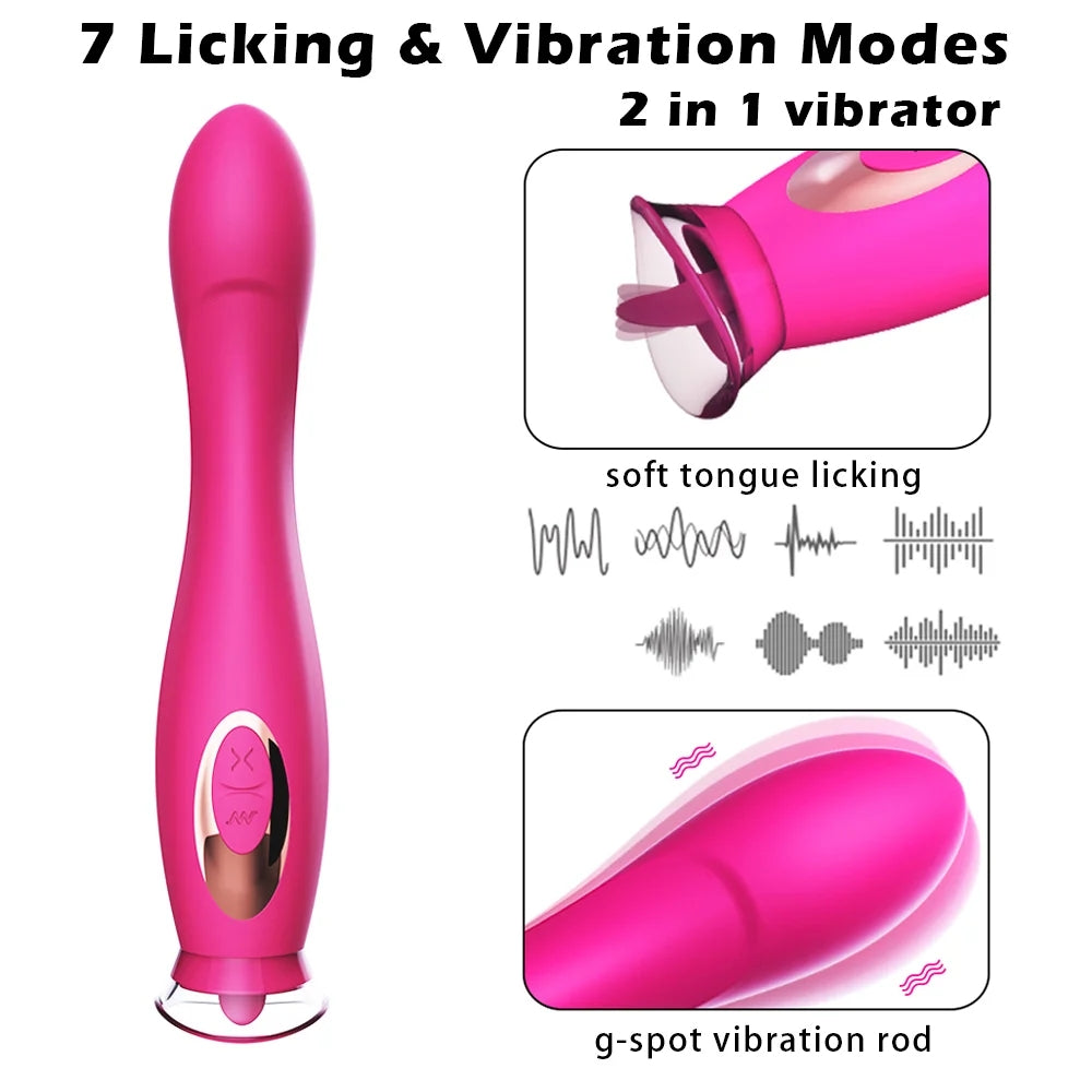 2 In 1 Invisible G-spot Tongue Vibrators Clit Licking Stimulator Breast Massager Vibrator