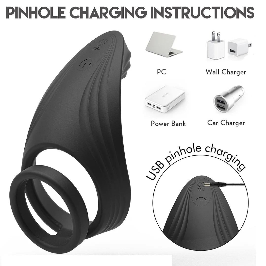 Wireless Remote Control Vibration Double Penis Rings