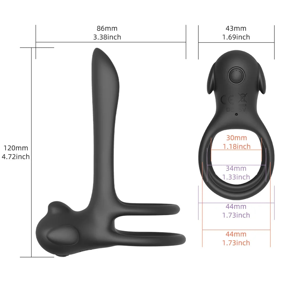 Remote Control Penis Vibrator With Double Ring