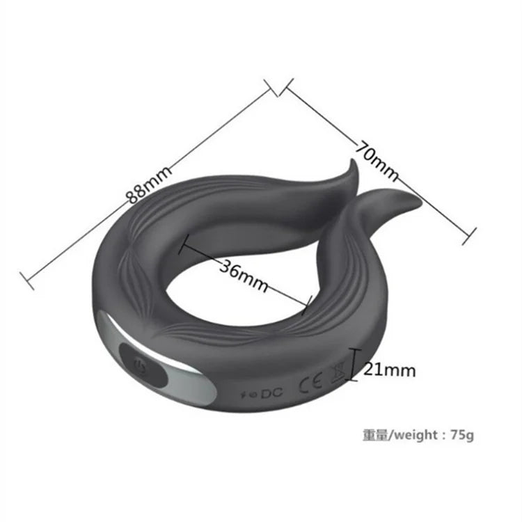 Vibration Ring Lock Essence Men's Penis Ring Doughnut Dual Wireless Remote Control Charging Egg Jumping Variety Adorable Hair Generation