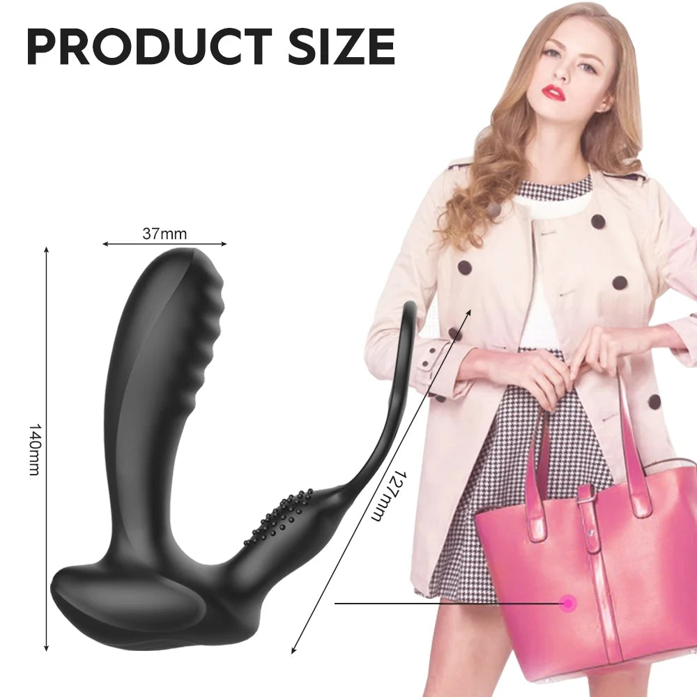 2-in-1 Vibrating Prostate Massager & Dual Penis Rings