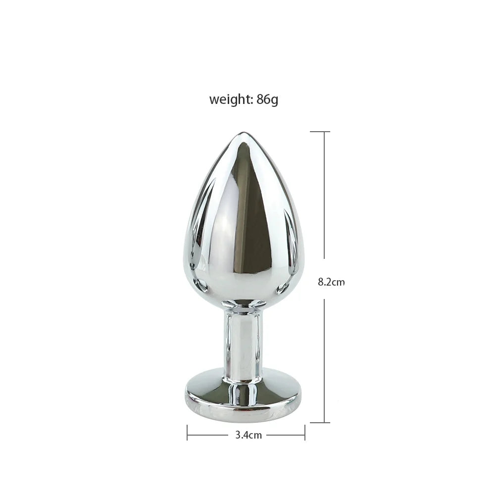 Stainless Steel Anal Butt Plug Fantasy Sex Bondage Anal Stimulation Toy