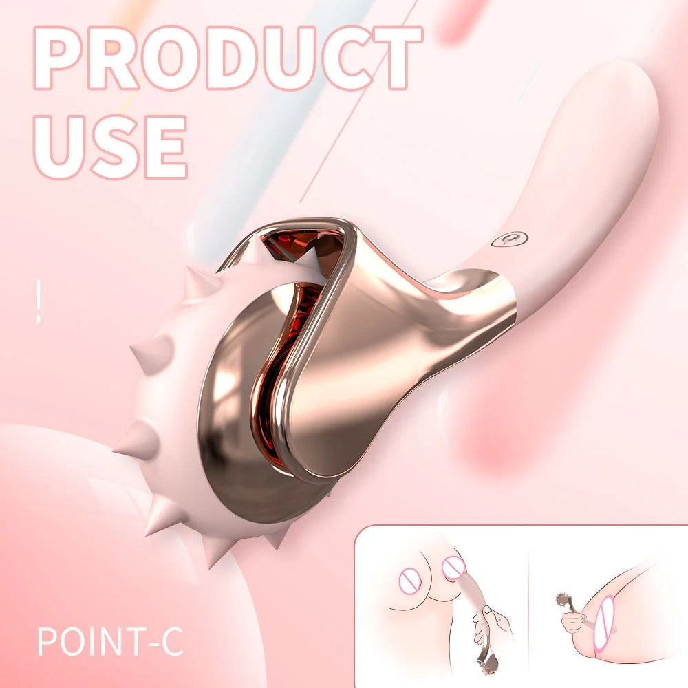 Fillet Shape Roller Clitoris Stimulator G Spot Breast Body Massage Vibrator