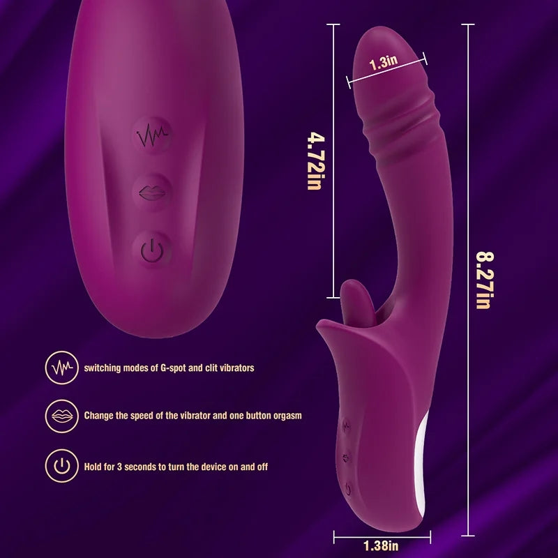 2-in-1 Tongue-licking Thrusting G-spot Vibrator