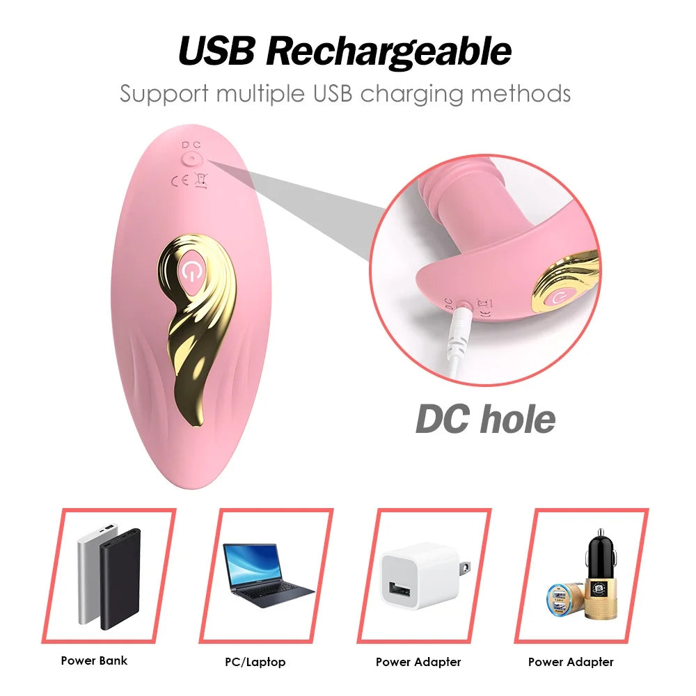 Remote Vibrator Vagina Massage Clitoris Stimulator Thrusting Telescopic Vibrating Panties Masturbator