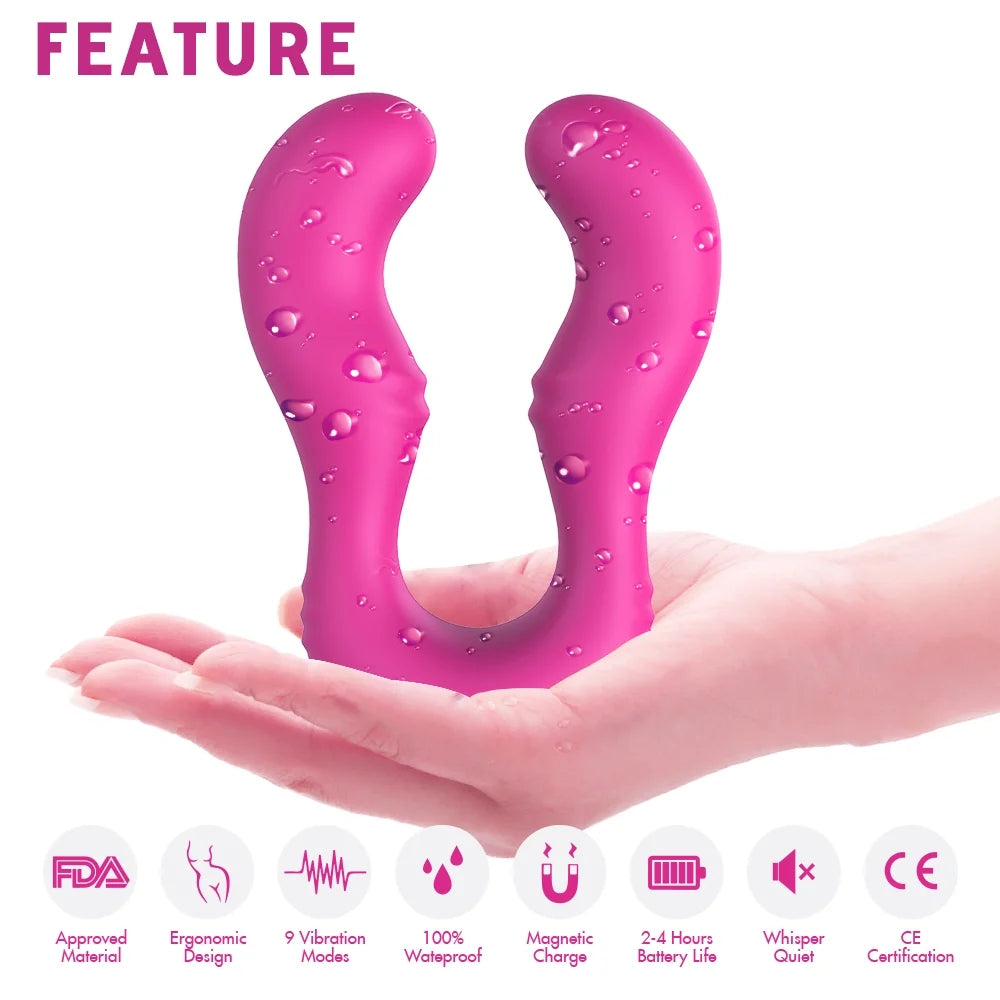 Double Head Vibrator Couple Resonator With Remote Control