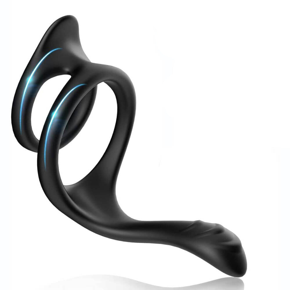 Wearable Flexible Silicone Penis Cock Ring with Anal Stimulator-ZhenDuo Sex Shop-ZhenDuo Sex Shop