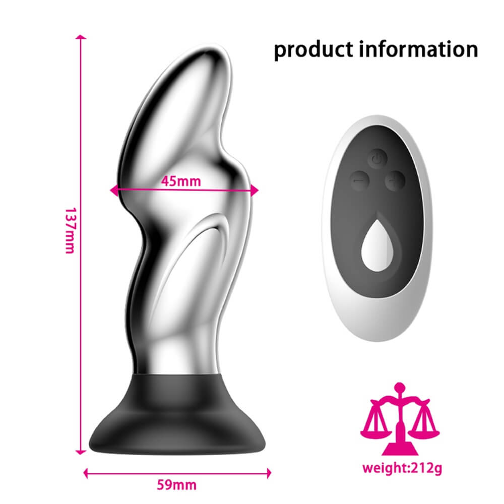 Stainless Steel Vibtrating Metal Butt Plug Prostata Massager For Men Woman-ZhenDuo Sex Shop-ZhenDuo Sex Shop