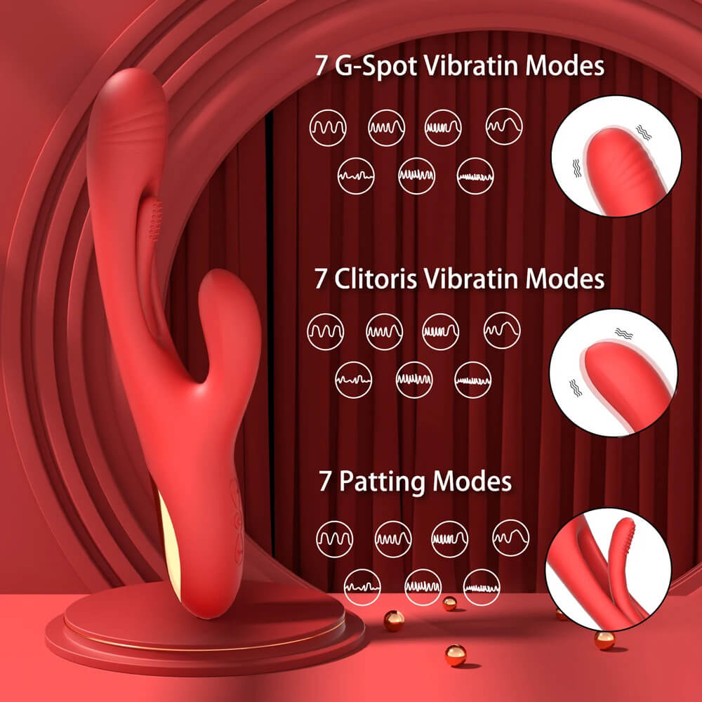 Rabbit Flapping Vibrator with 7 Vibration 7 Flapping Modes, Clit Nipple G Spot Stimulation