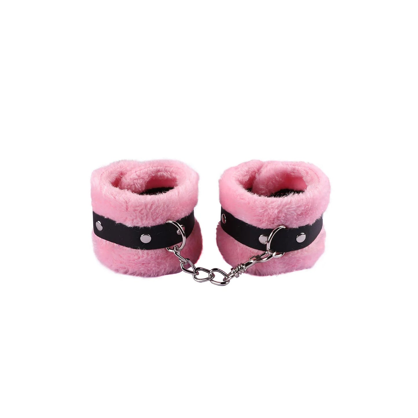 Fluffy Plush Wrist Cuffs with Detachable Leash Chain