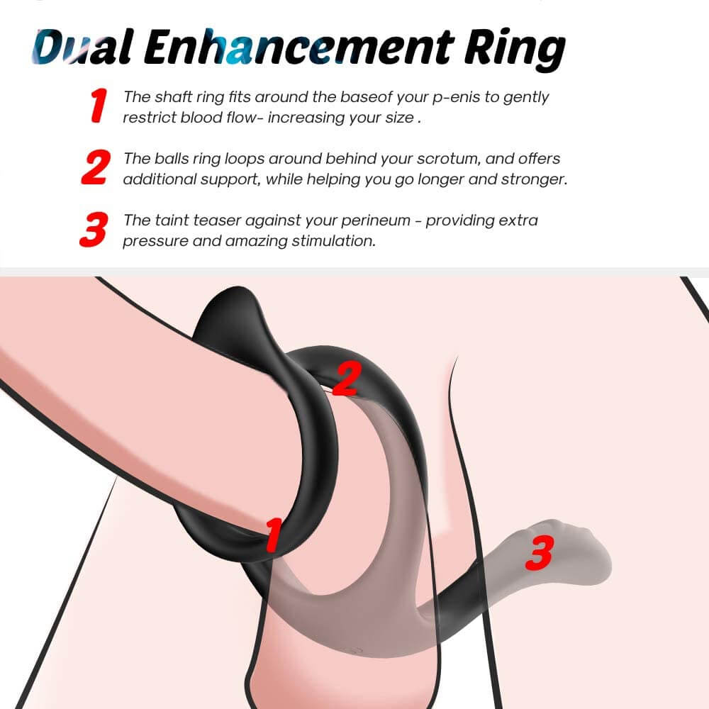 Wearable Flexible Silicone Penis Cock Ring with Anal Stimulator-ZhenDuo Sex Shop-ZhenDuo Sex Shop