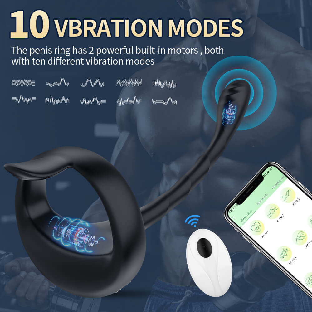 APP Bluetooth Prostate Vibrator Testicle Massage Penis Ring Sex Toy for Men-ZhenDuo Sex Shop-ZhenDuo Sex Shop