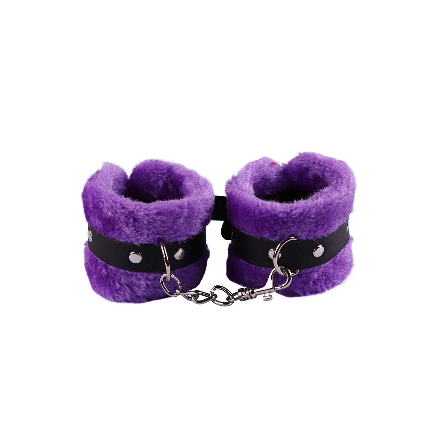 Fluffy Plush Wrist Cuffs with Detachable Leash Chain