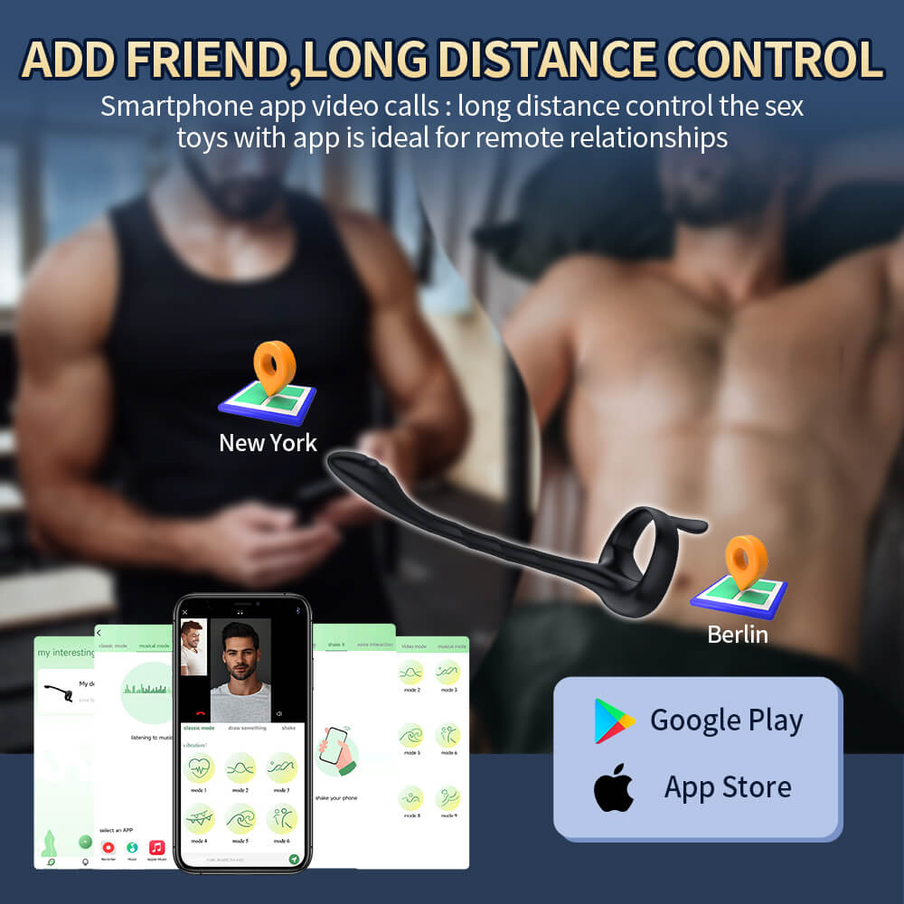 APP Bluetooth Prostate Vibrator Testicle Massage Penis Ring Sex Toy for Men-ZhenDuo Sex Shop-ZhenDuo Sex Shop