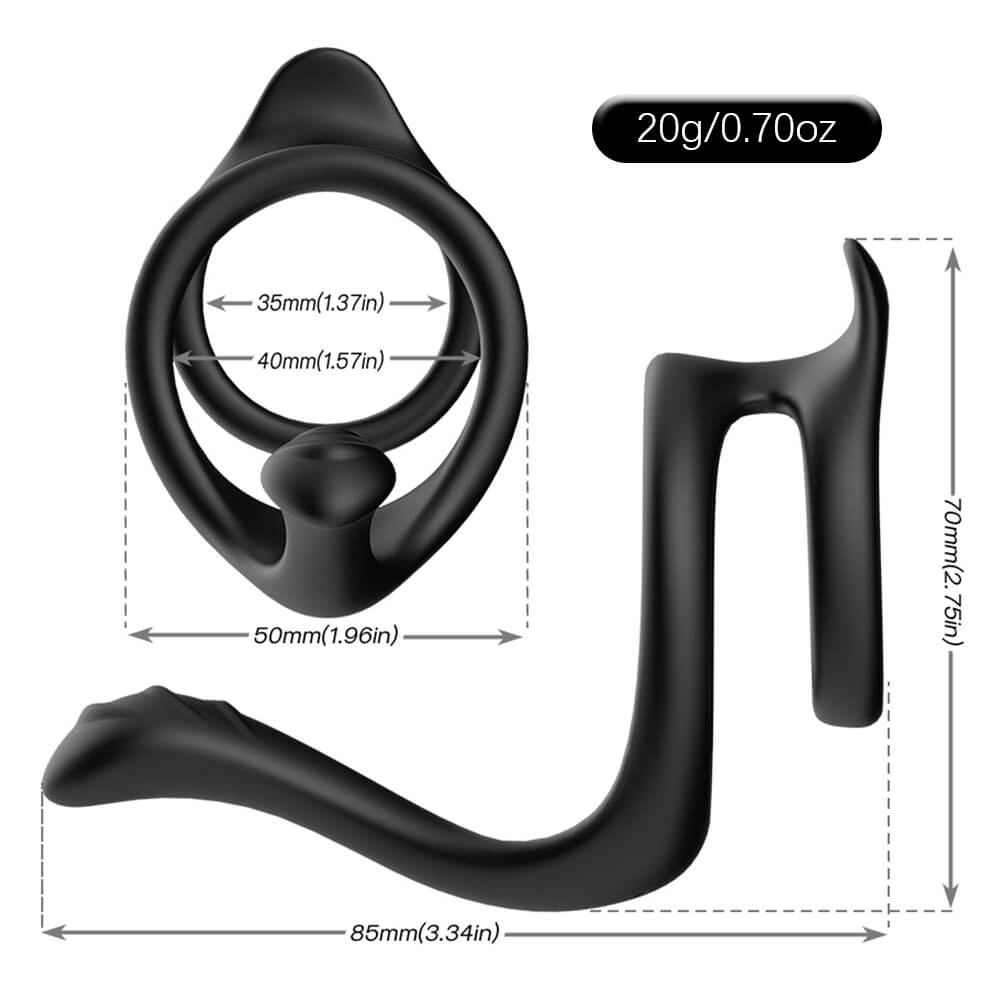 Wearable Flexible Silicone Penis Cock Ring with Anal Stimulator-ZhenDuo Sex Shop-ZhenDuo Sex Shop