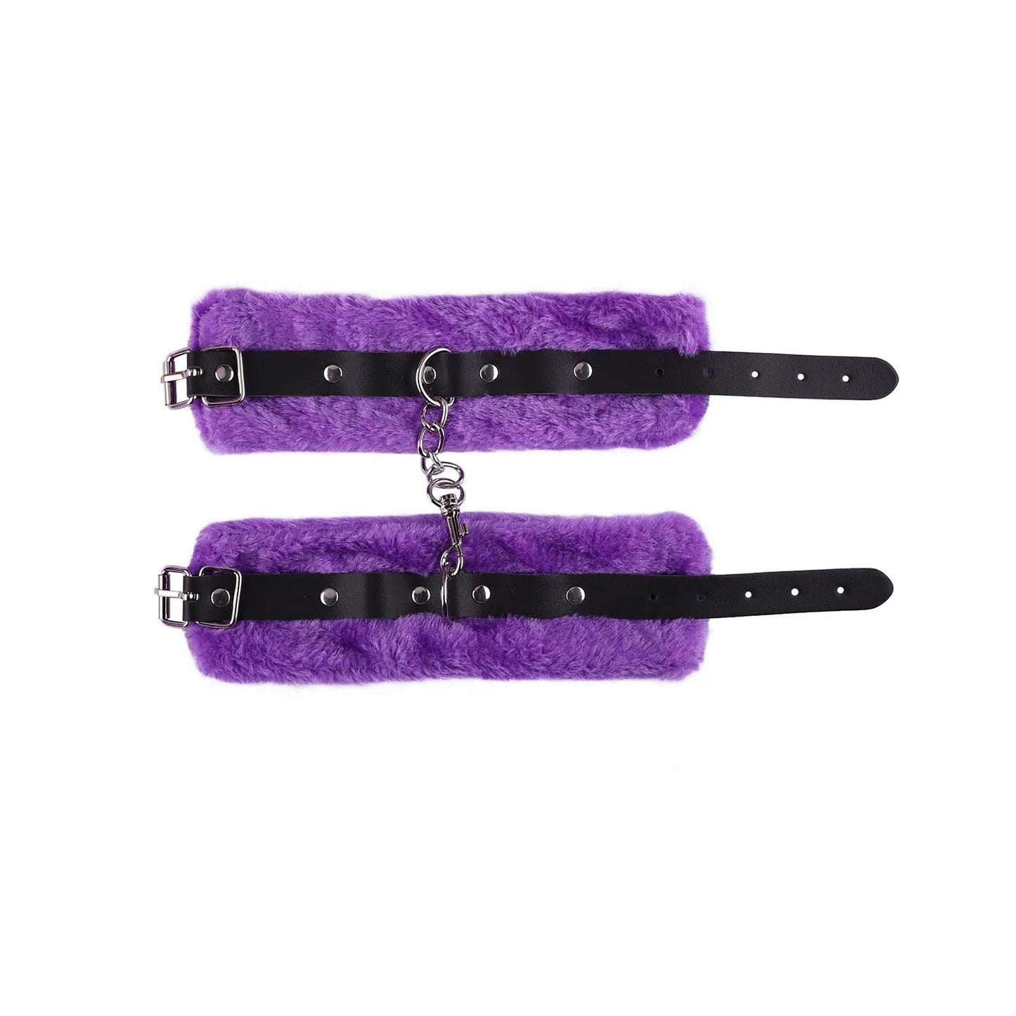 Fluffy Plush Wrist Cuffs with Detachable Leash Chain