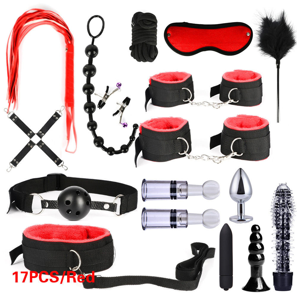 BDSM Kits Adults Sex Toys For Women Men Handcuffs Nipple Clamps Whip S -  ZhenDuo Sex Shop