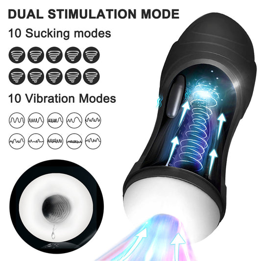 2022 Automatic Male Masturbator Vibration Blowjob Sucking Machine Silicone Vagina Masturbation Cup Sex Toys Adult Goods for Men-masturbator-ZhenDuo Sex Shop-ZhenDuo Sex Shop