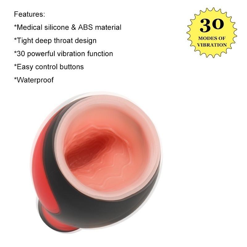 30 Modes Vibrating Deep Throat Male Masturbator Cup-ZhenDuo Sex Shop