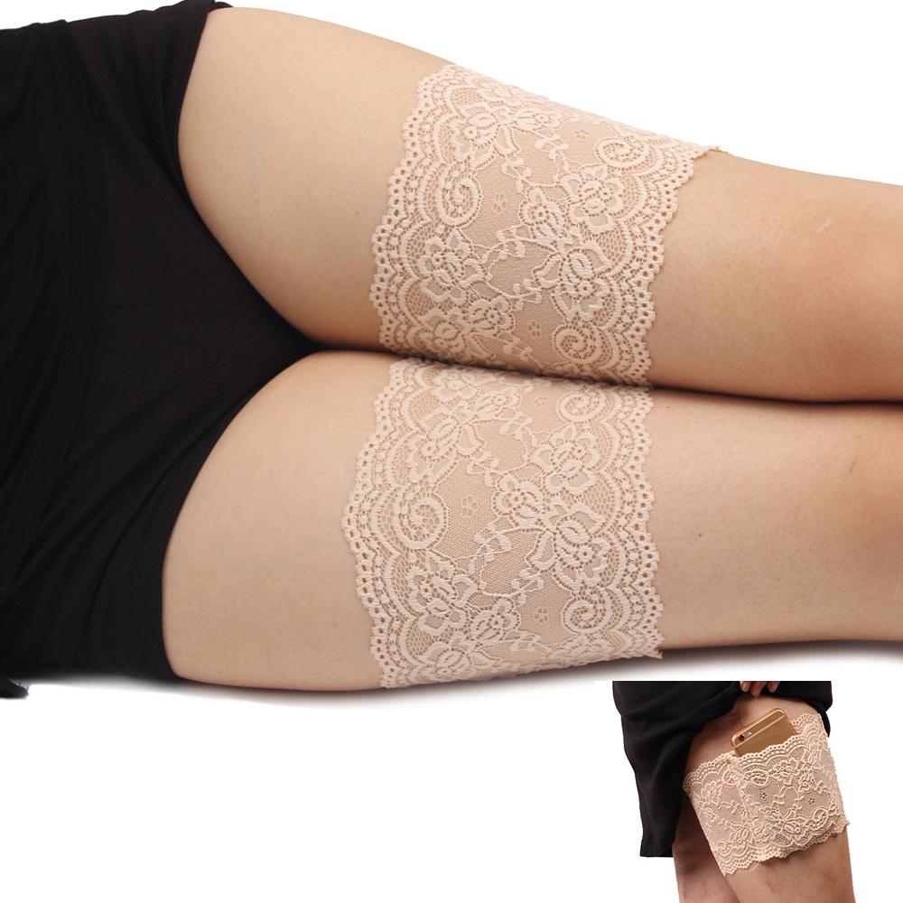 1PC Fashion Women Anti Chafing Floral Lace Thigh Bands Ladys Sexy Slim Leg Warmers Cuffs-ZhenDuo Sex Shop-white-S-ZhenDuo Sex Shop