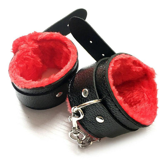 BDSM Couple Strap-On Sex PU Leather Bondage Handcuffs-ZhenDuo Sex Shop