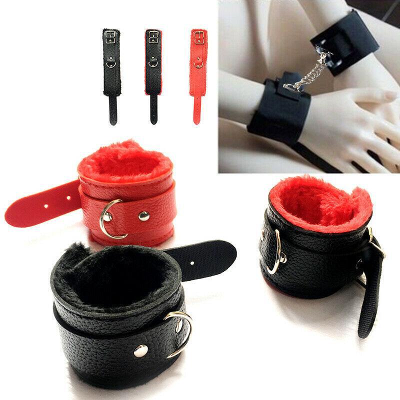 BDSM Couple Strap-On Sex PU Leather Bondage Handcuffs-ZhenDuo Sex Shop