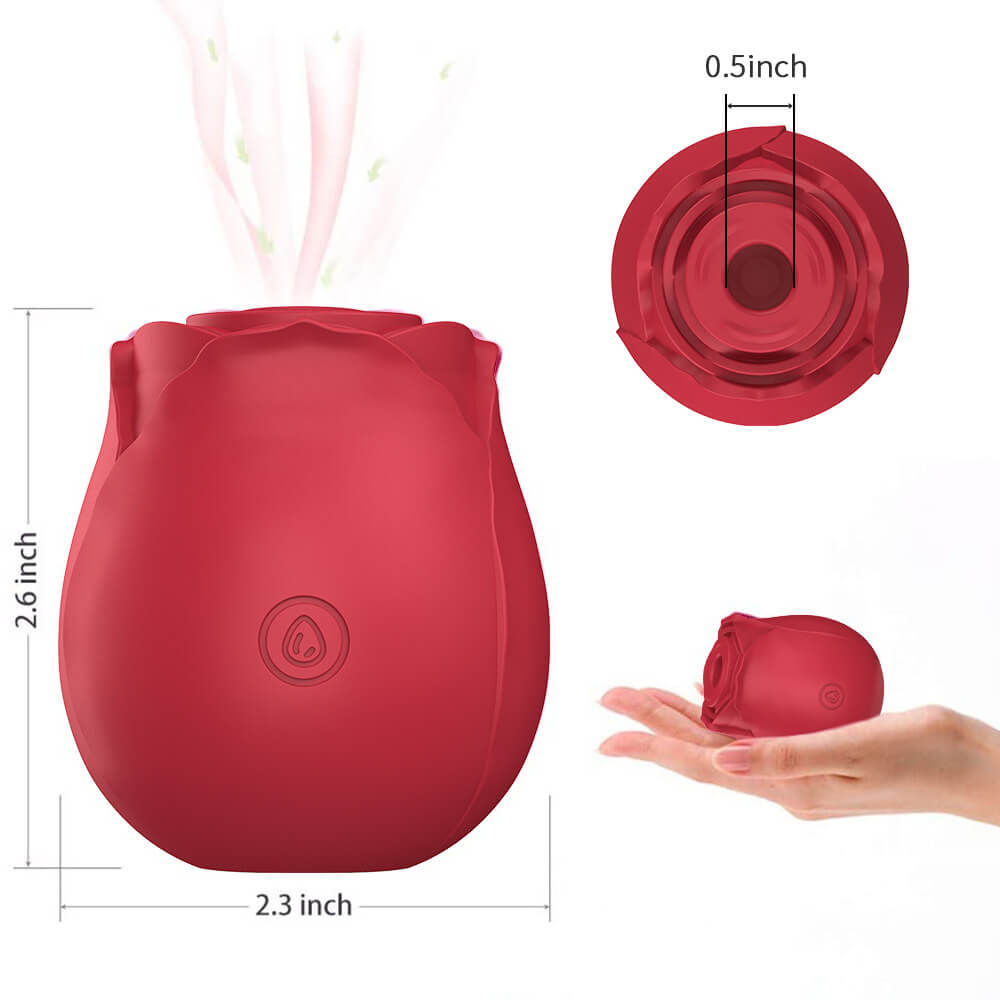 Rose Vibrator-Clit-Nipple-Sucker-Women-Massager-Toy-use Lubricant US