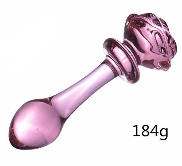 Rose Shaped Pyrex Glass Dildo Butt Plug-ZhenDuo Sex Shop